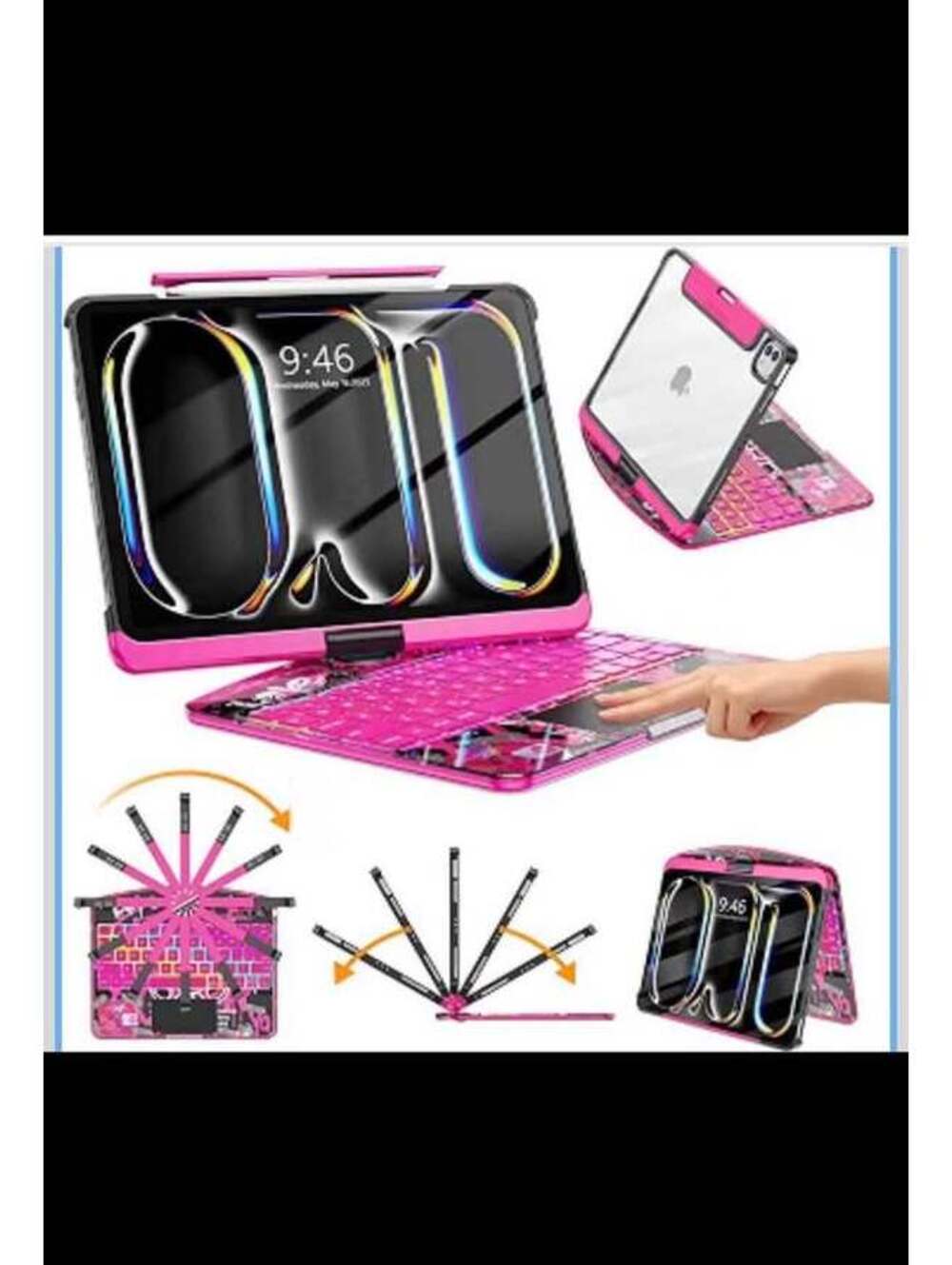Clear/Pink Wireless Keyboard Case for iPad Pro 11’’ (2024/2025) - New in Box